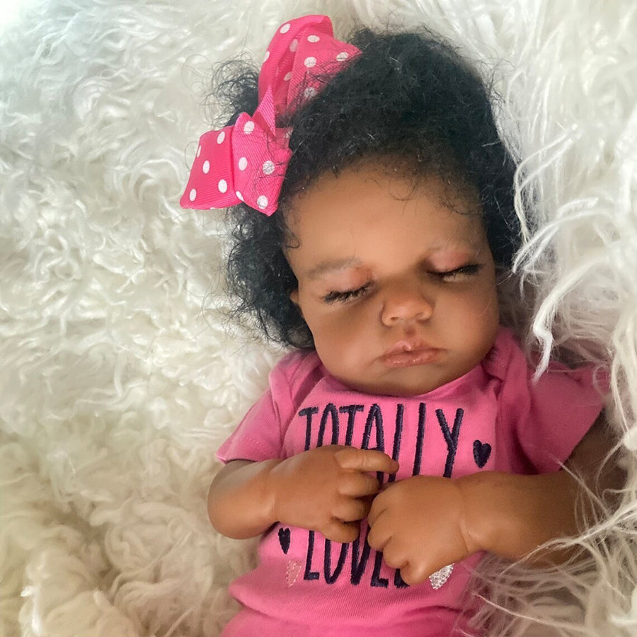 20 inch closed eyes African American Reborn Dolls loulou Rosydolls