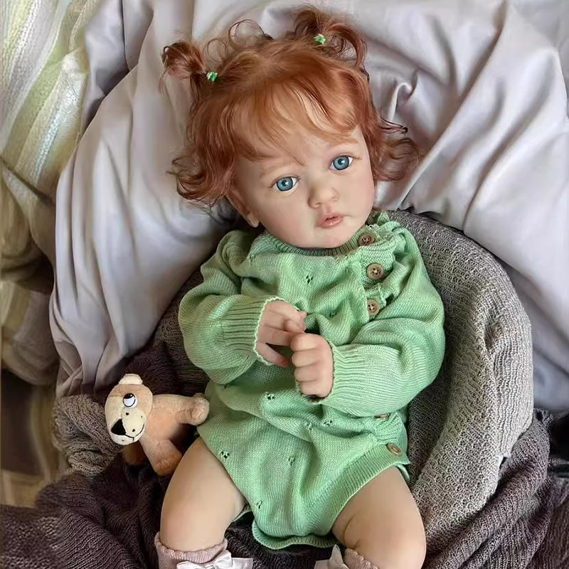 24inch 60cm Anna Realistic Reborn Dolls with Red Hair Ayana Rosydolls