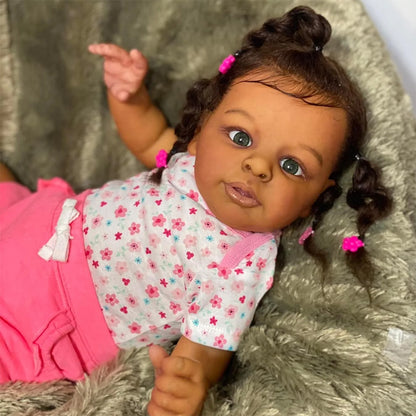 Renee 60cm Open Eyes Dark Skin Reborn Doll-Jaylan