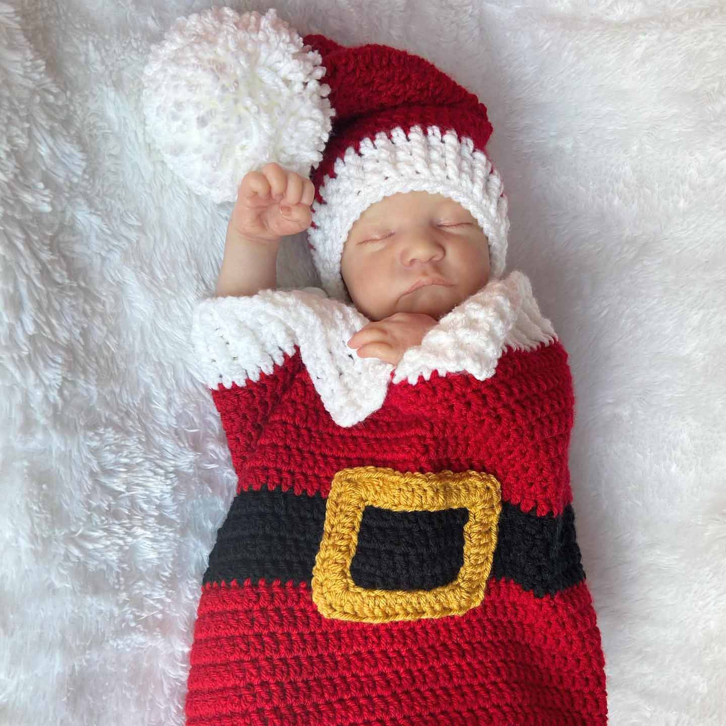 18 Inches Closed Eyes Reborn Dolls with Christmas Sleeping Bag-Levi