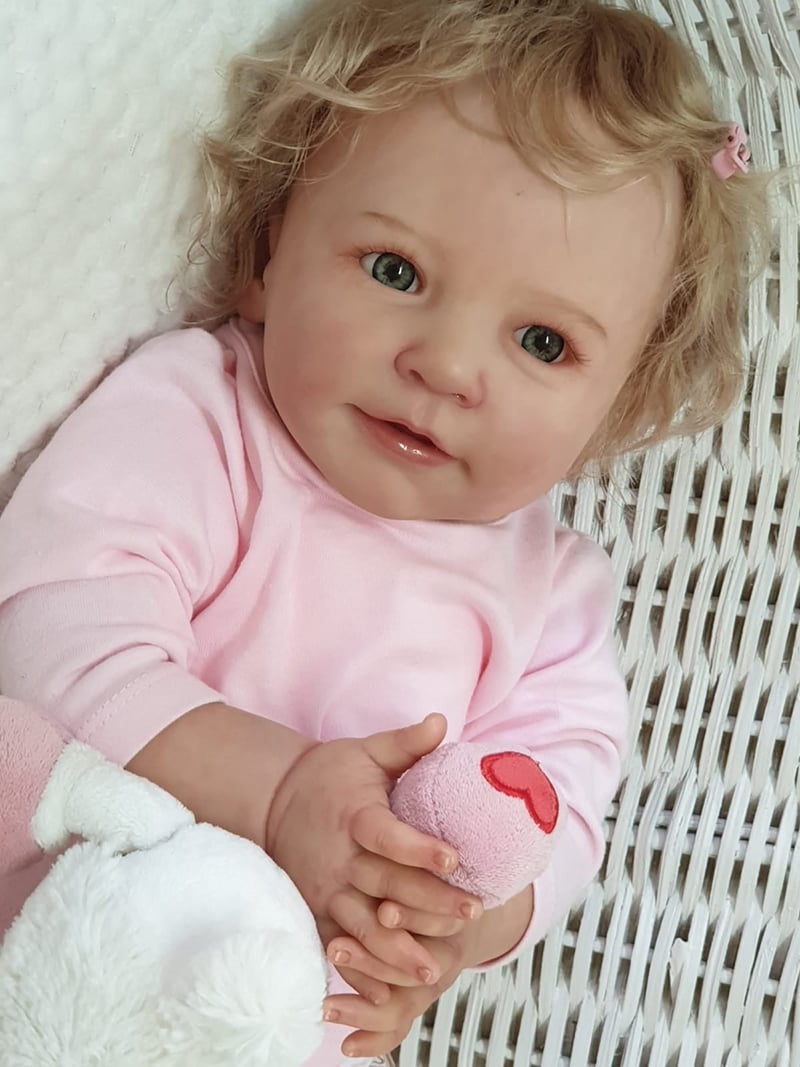 22 inch Open Eyed Corey Reborn Doll with Blonde Hair