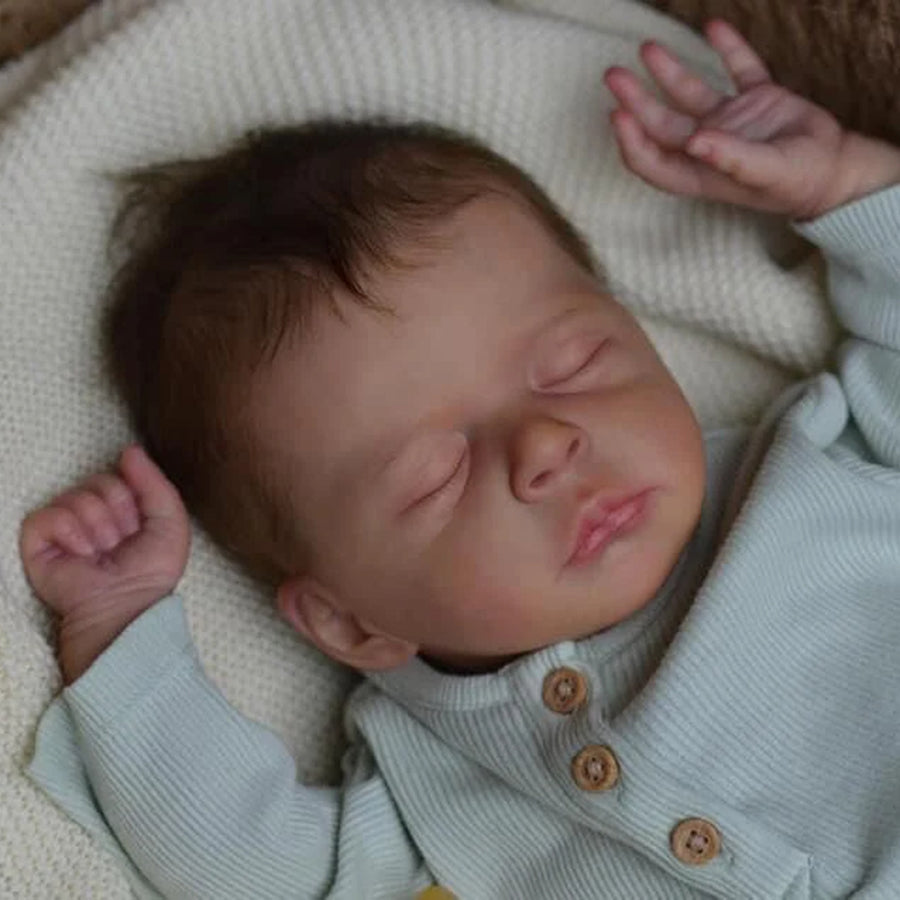 18 Inch Lifelike Rooted Hair Close Eyes Reborn Doll-Jude