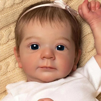 19 Inch Open-Eyed Felicia Reborn Dolls with White Clothes