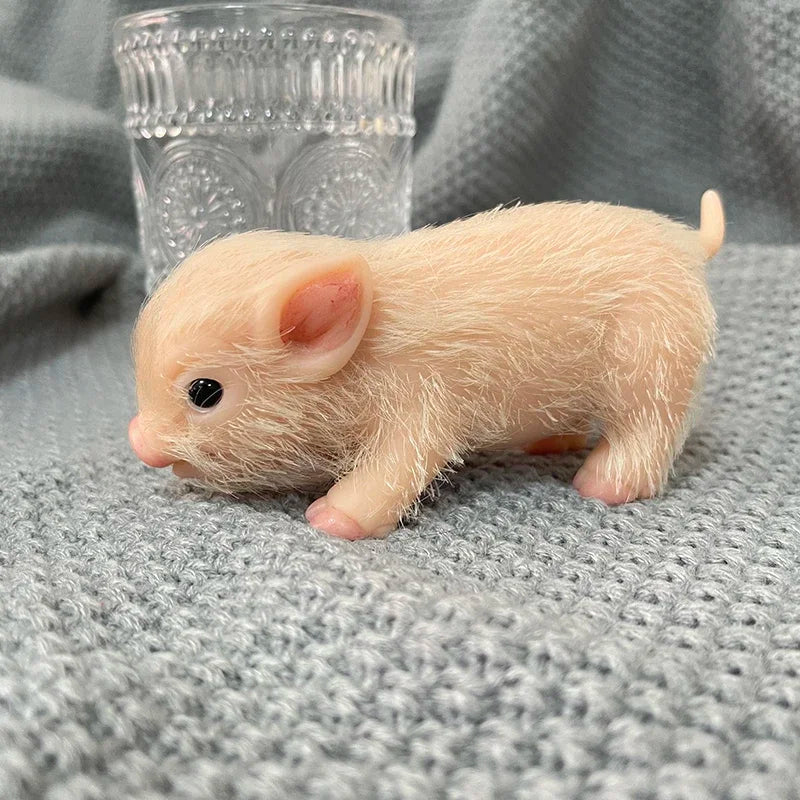 12cm realistic silicone reborn piglets with open eyes