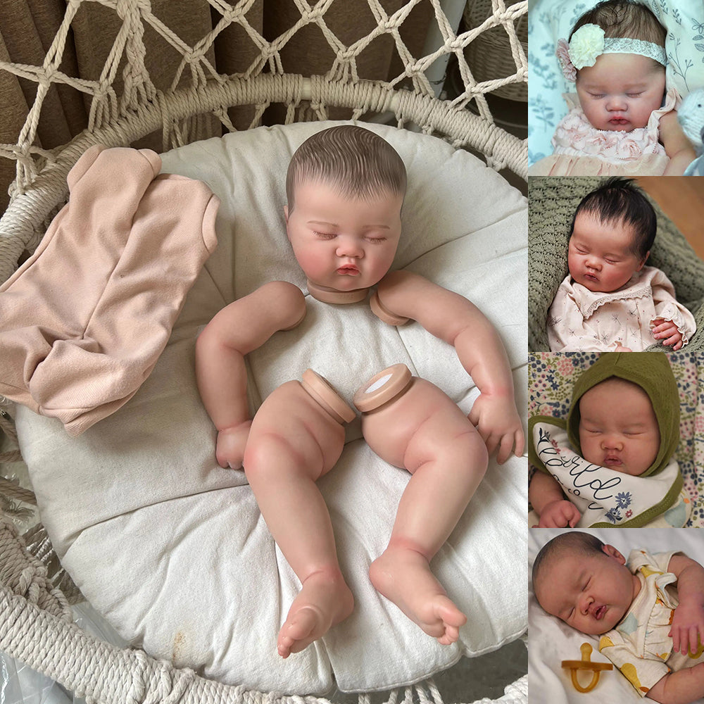 Unfinished 20 Inch Closed Eyes Reborn Ashia Doll Kit