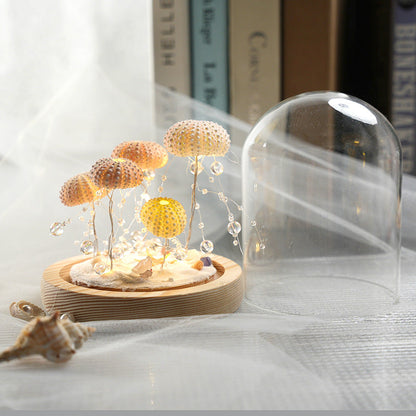 DIY Luminous Night Light with Sea Urchin Shell, Jellyfish