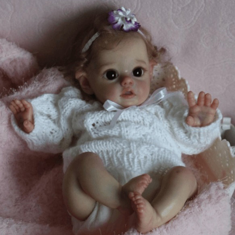 12 Inch Sweet Tracy Short Blonde Hair Open Eyes Reborn Doll Girls