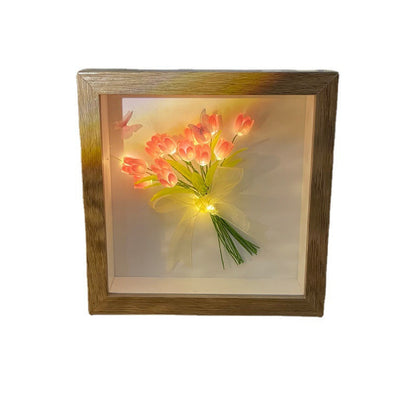 DIY Photo Frame Night Light with 20 Tulips