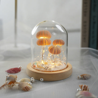 DIY Luminous Night Light with Sea Urchin Shell, Jellyfish