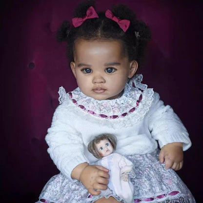 22 inch/55 cm Payne Reborn Doll with Open Eyes and Dark Skin - Reuben