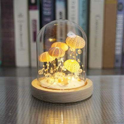 DIY Luminous Night Light with Sea Urchin Shell, Jellyfish