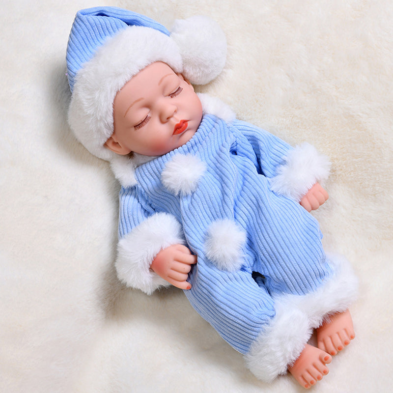 Mini 12 Inch 30cm Reborn Doll Boys With Blue Cloth