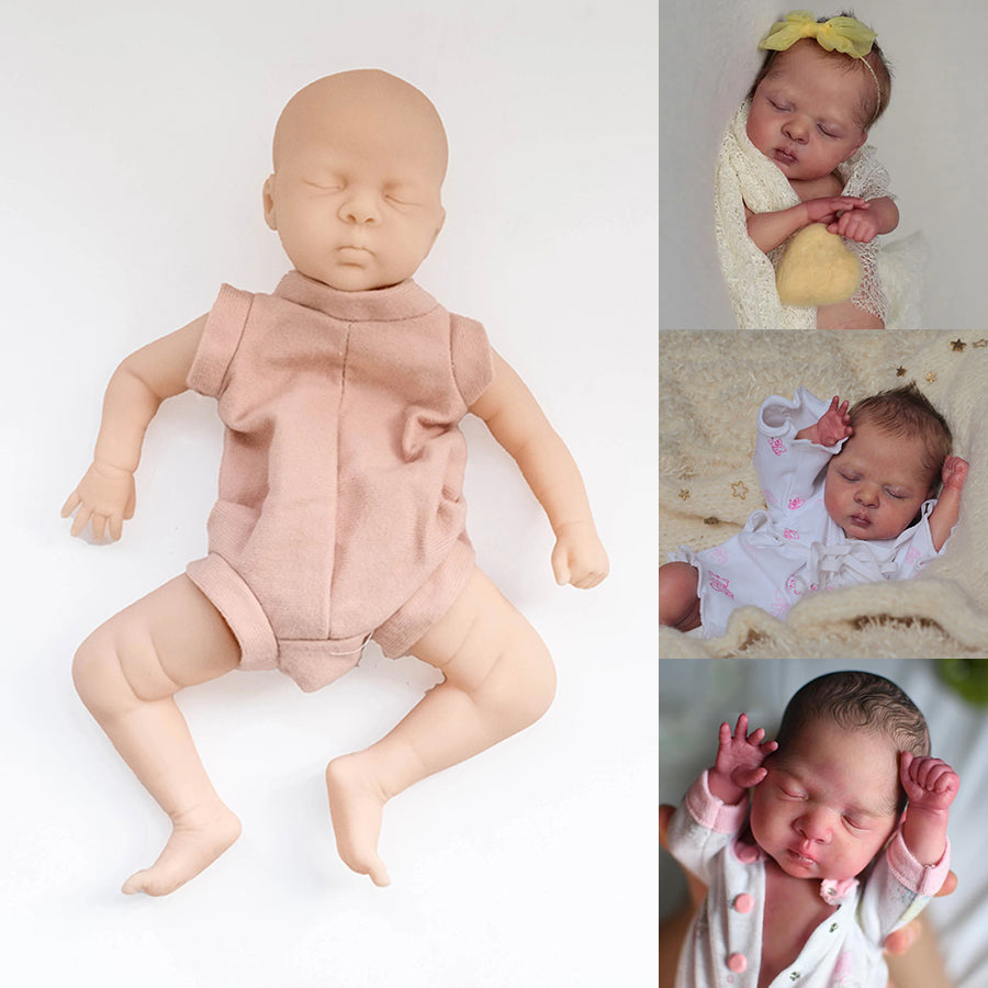 Unpainted 12 Inch Closed Eyes Reborn Luna Doll Kit