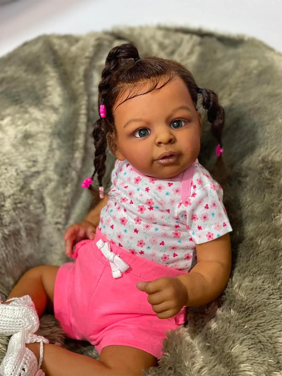 Renee 60cm Open Eyes Dark Skin Reborn Doll-Jaylan