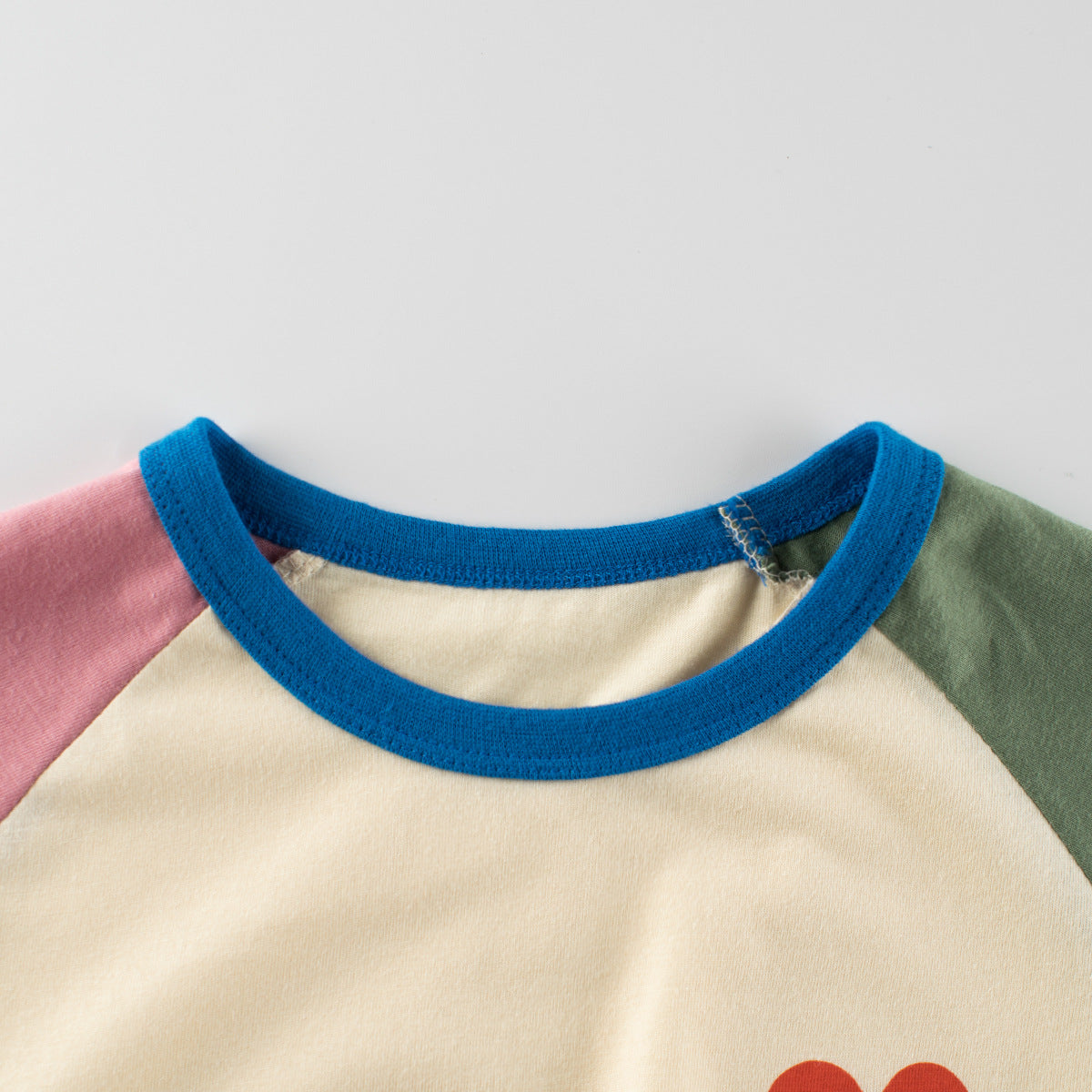 Short-sleeved crew-neck T-shirt in matching cotton