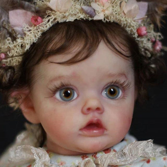 12 Inch Sweet Tina Short Brown Hair Open Eyes Reborn Doll Girls