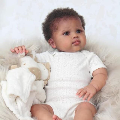 22 inch Lifelike African American Reborn Doll with Open Eyes - Reuben