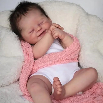 19 inch rooted hair Close eyes Smiling face Reborn Dolls-Alisha