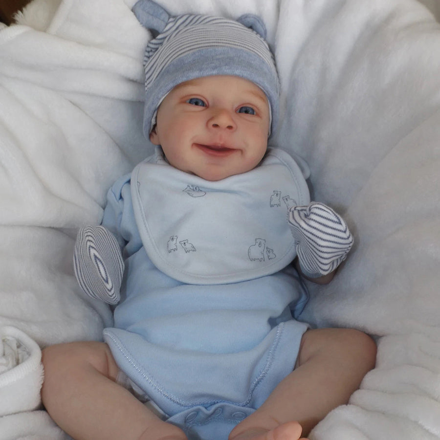 19 Inch Reborn Doll with Smile and Open Eyes - Sebastian