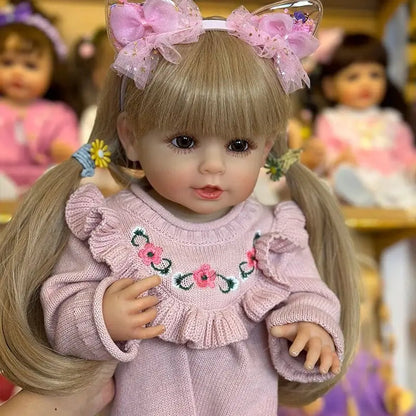 22 inch reborn doll girl with long blonde hair