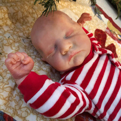 18 Inches Closed Eyes Reborn Dolls with Christmas Clothes-Levi