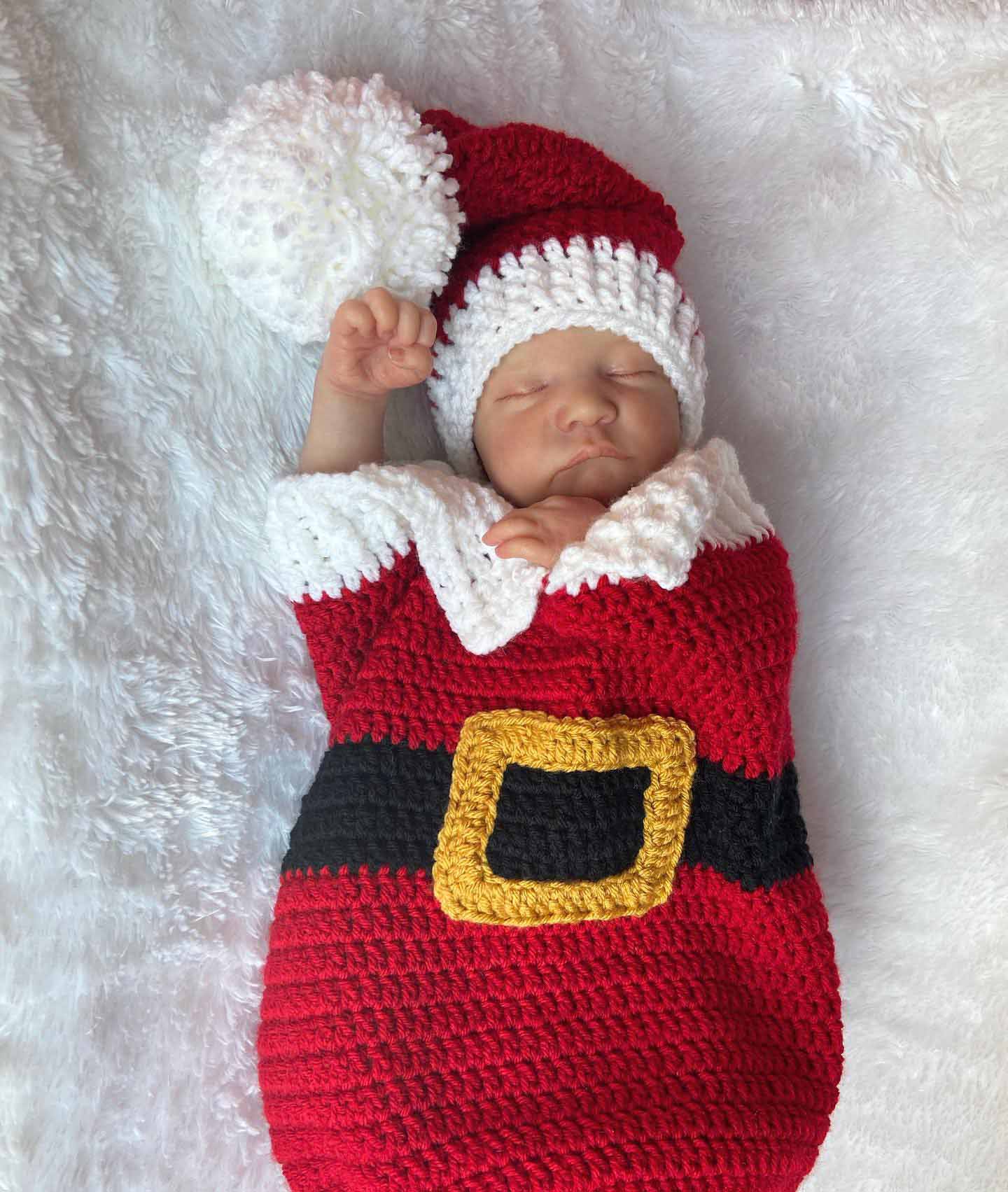 18 Inches Closed Eyes Reborn Dolls with Christmas Sleeping Bag-Levi