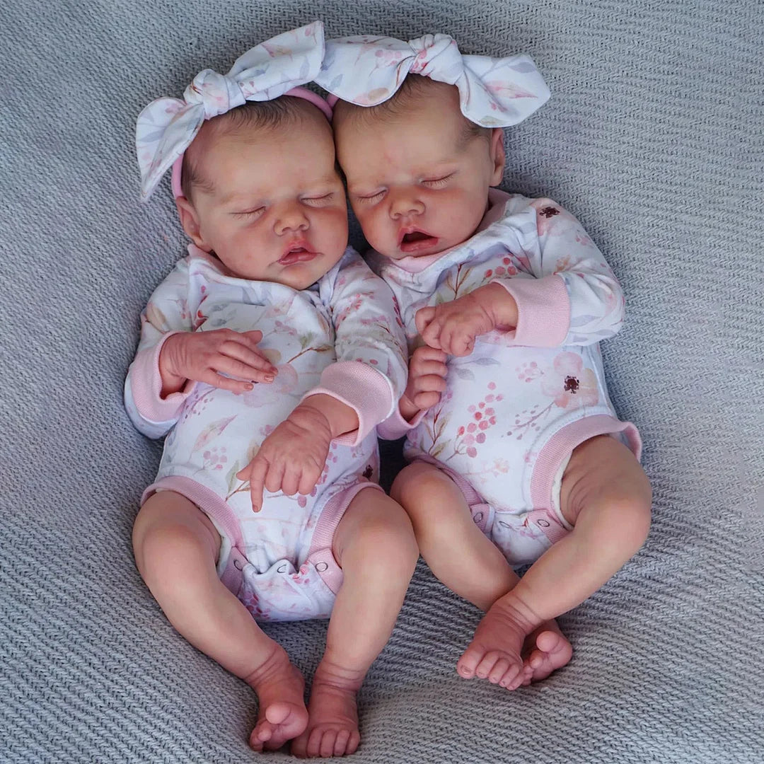 17'' Lifelike Lynn And Alan Reborn Twin Girl Dolls