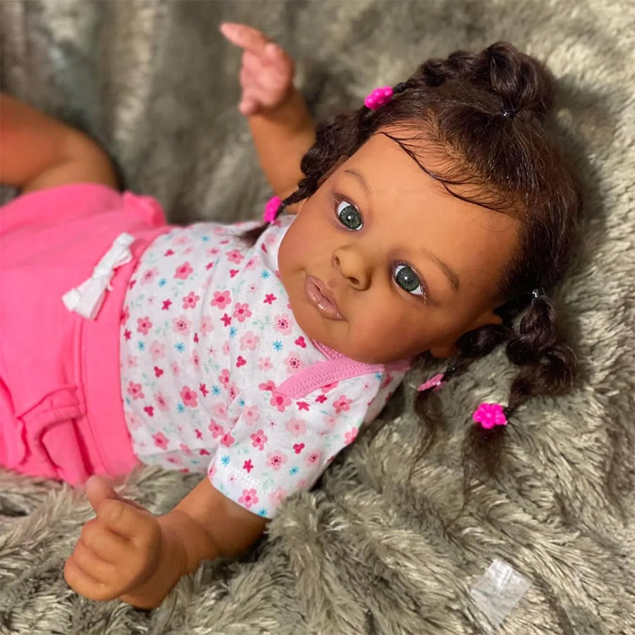 Renee 60cm Open Eyes Dark Skin Reborn Doll-Jaylan