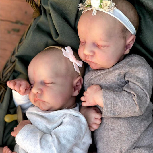 18 Inches Closed Eyes Reborn Dolls Twin Sisters-Levi