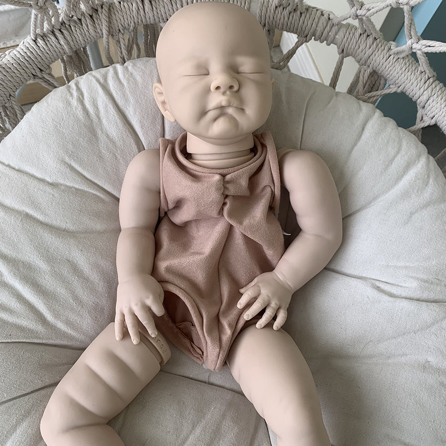 22 inch August Close Eyes DIY Unpainted Reborn Doll Kit