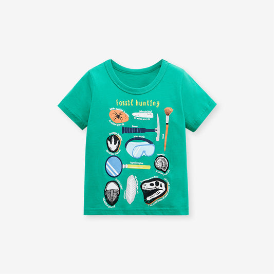 Cartoon Boy Children's Short Sleeve T-Shirt