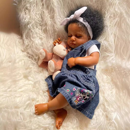 Zora 20 inch African American Reborn Dolls with Closed Eyes - Loulou