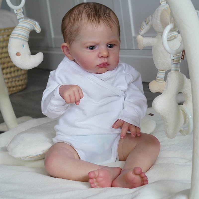 24 inch Realistic Open Eyed Reborn Dolls with Hair - Cameron