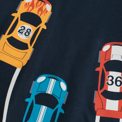 Short-sleeved T-shirt with car print