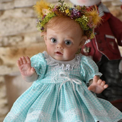 12 Inch Sweet Sandy Short Blonde Hair Open Eyes Reborn Doll Girls