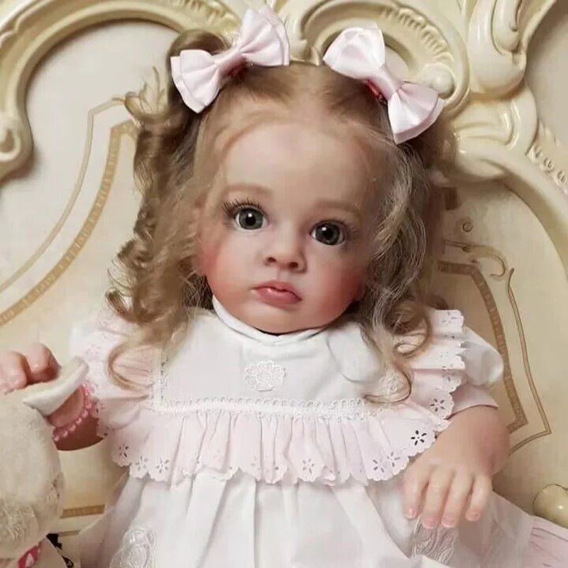 23 inch Area Curly Hair Open Eyes Reborn Girl Dolls