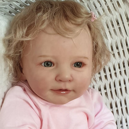 22 inch Open Eyed Corey Reborn Doll with Blonde Hair