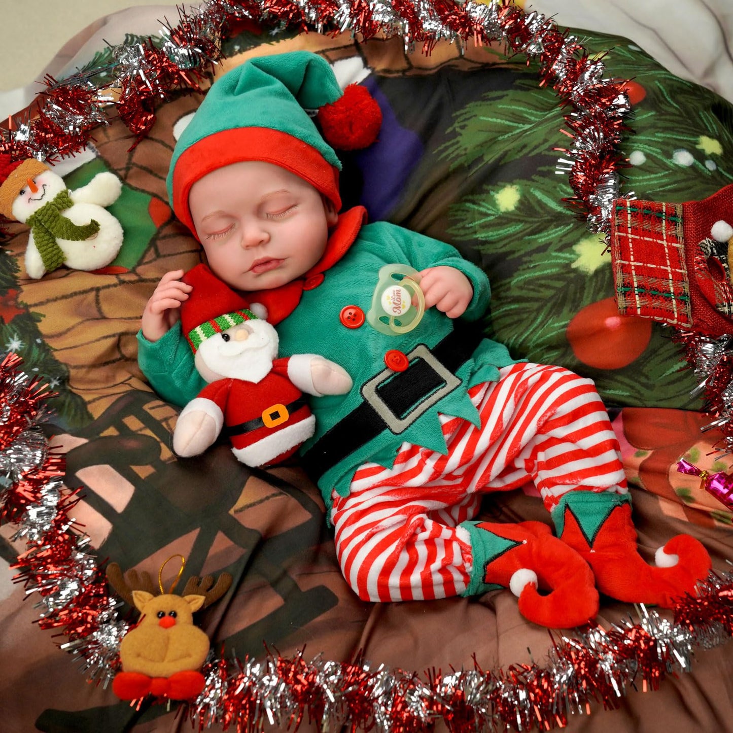 Christmas Dressing-20 Inch Realistic Agnes Sleeping Beautiful Reborn Doll Girls