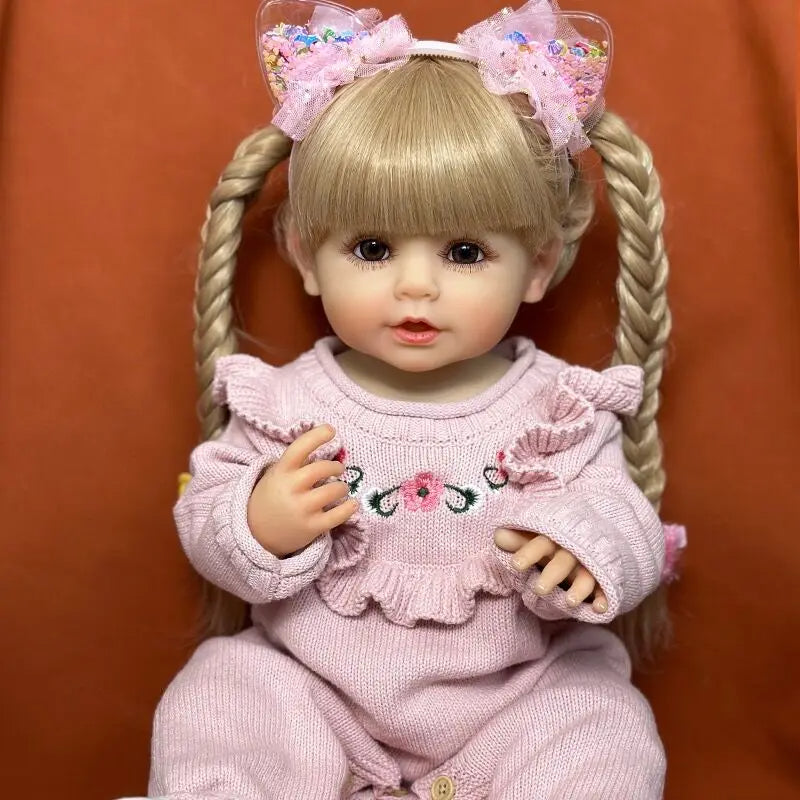 22 inch reborn doll girl with long blonde hair