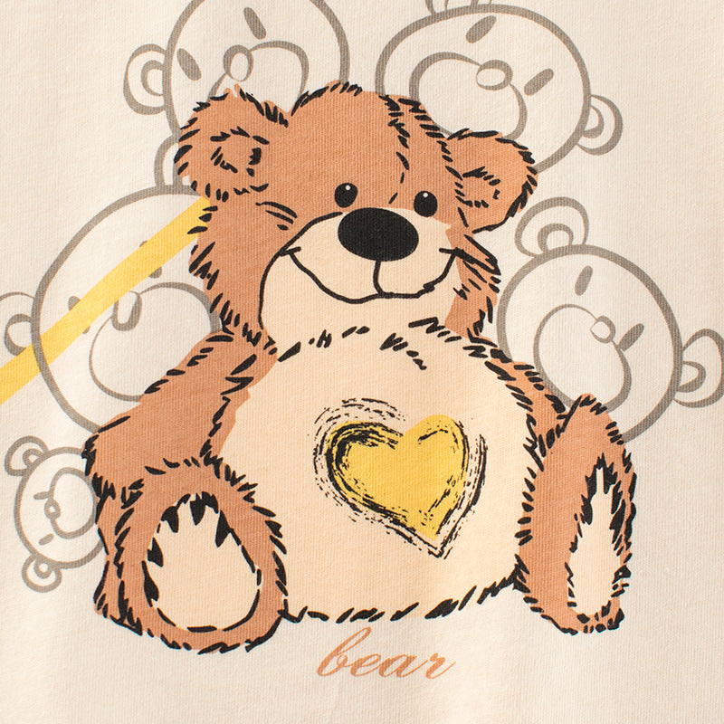 Cartoon Bear Kids Short Sleeve T-Shirt