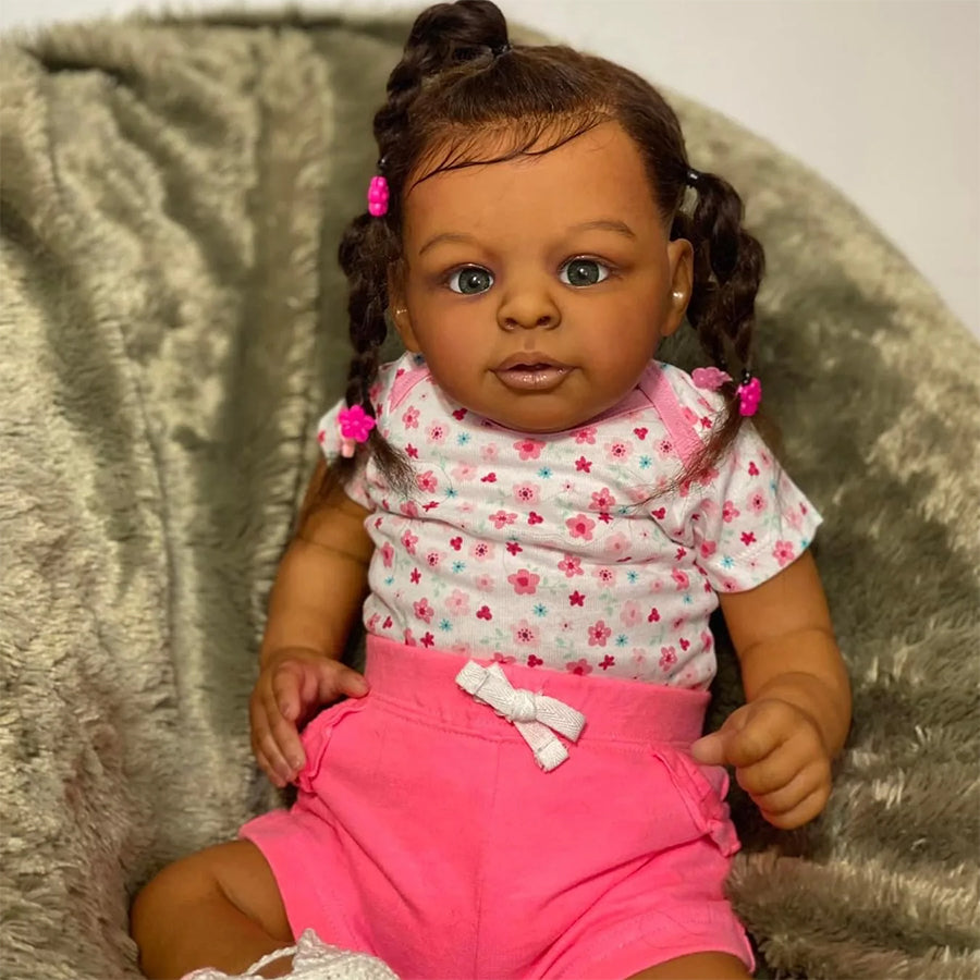 Renee 60cm Open Eyes Dark Skin Reborn Doll-Jaylan