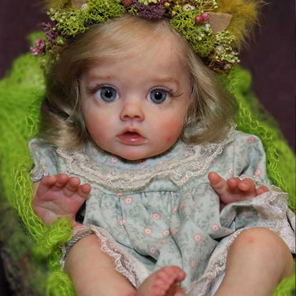 12 Inch Gloria Short Blonde Hair Open Eyes Reborn Doll Girls