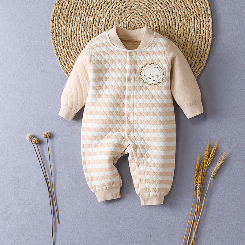 Warm Brown Cotton Bodysuit with Lion Print for 22-23 inch Reborn Dolls (Shipping within 24 hours)