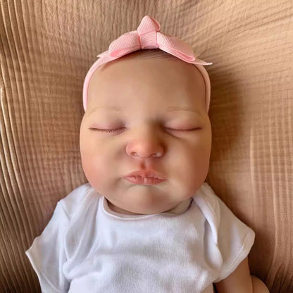 20 inch reborn doll of sweet sleeping Nora without hair