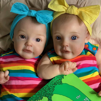 22 inch Twin Sisters Ella And Lucien Reborn Dolls Girls