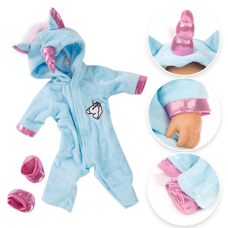 17-18 inch Cartoon Unicorn Reborn Doll Clothes