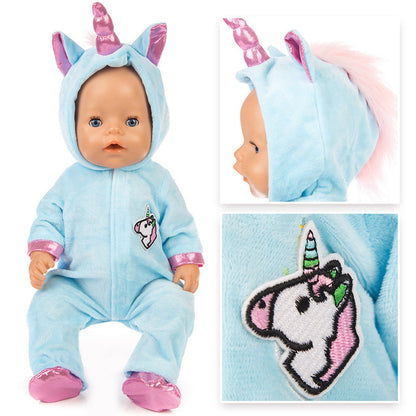 17-18 inch Cartoon Unicorn Reborn Doll Clothes