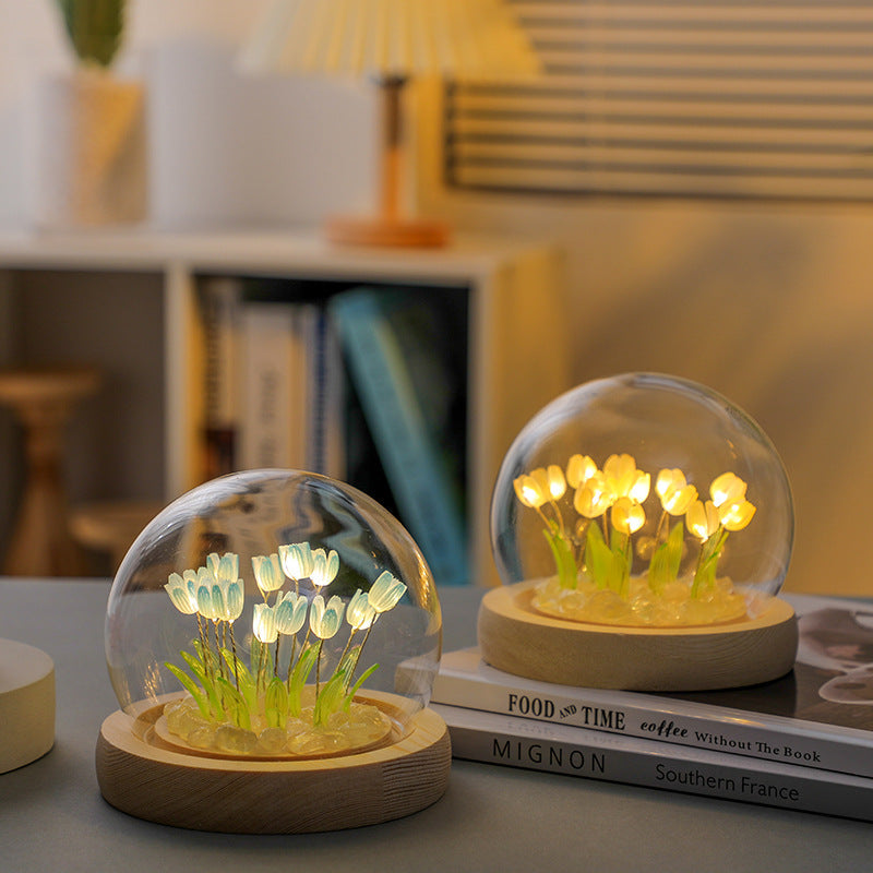 DIY night light with 20 tulip bouquets