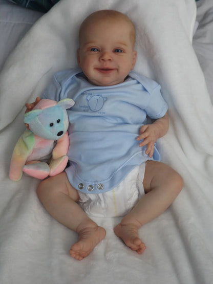 19 Inch Reborn Doll with Smile and Open Eyes - Sebastian