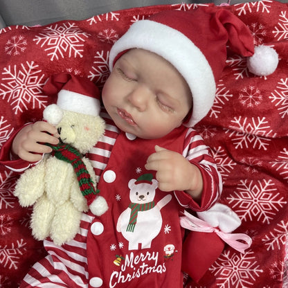 Shirley 20 inch Sleeping Reborn Dolls with Christmas Clothes -Loulou